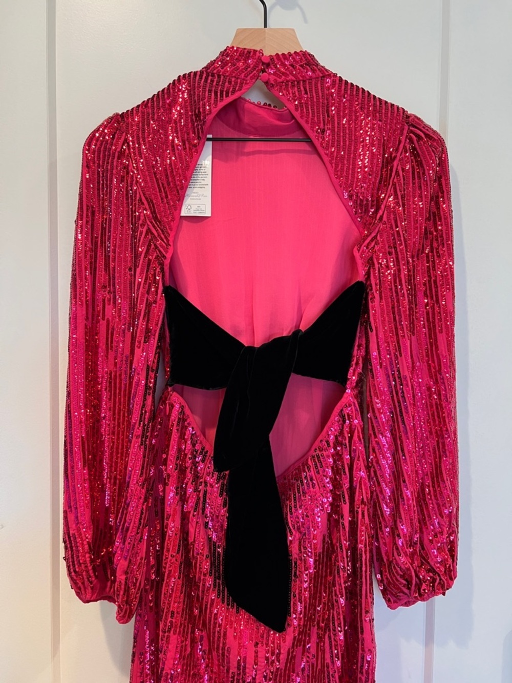 NEW NWT RIXO Pink Sequinned Lara Mini Dress - Picture 9 of 11